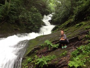 Short hike to Roaring Fork Falls near Mount Mitchell, NC