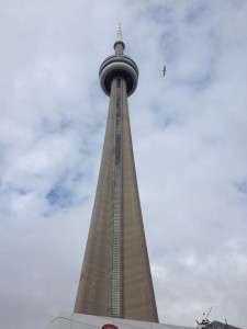 The CN Tower from below in Toronto