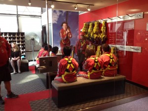 Getting fitted and suited up before the EdgeWalk at the CN Tower