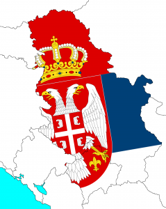 Serbia map with Kosovo