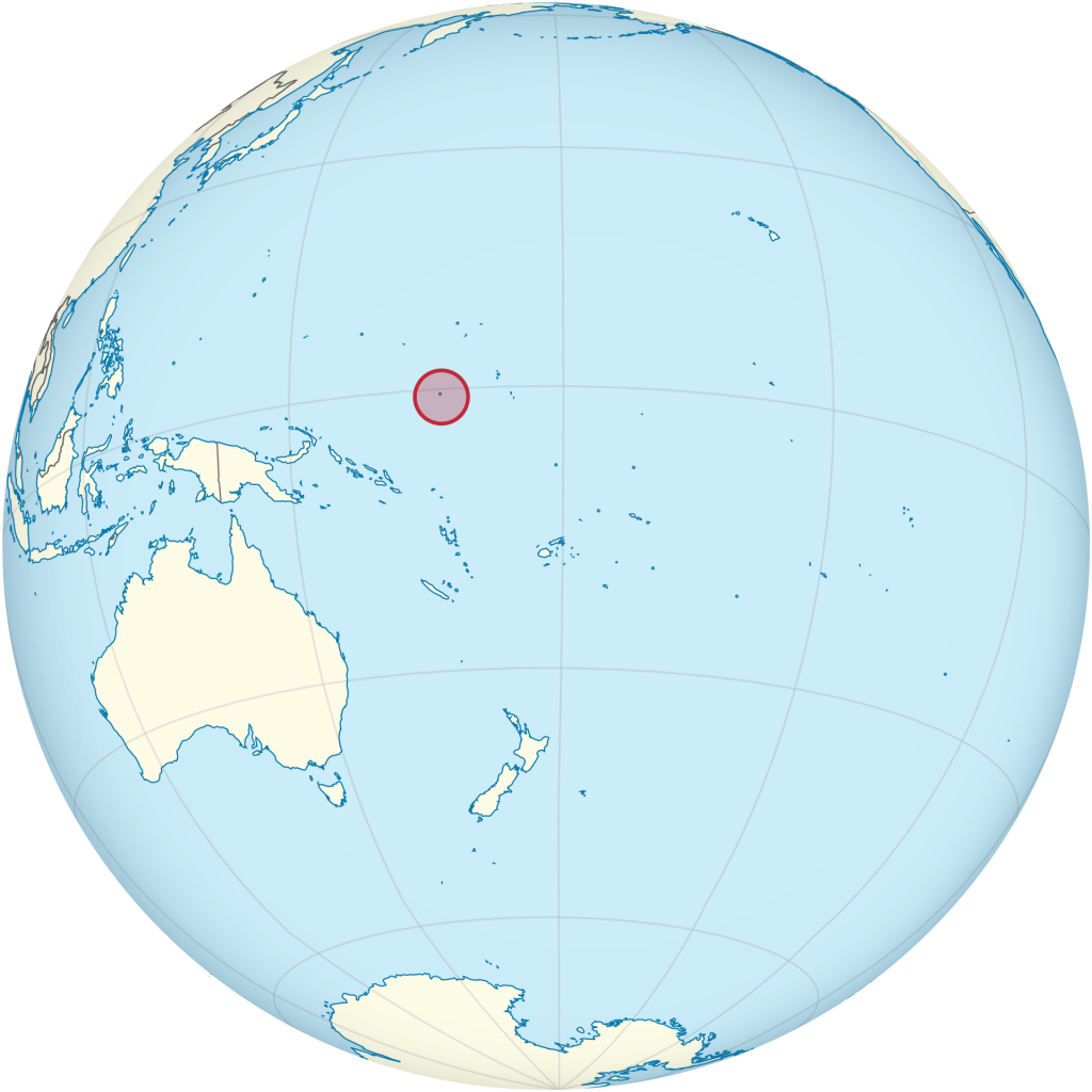 Nauru's isolated location on a map, if you're unsure of where it is.