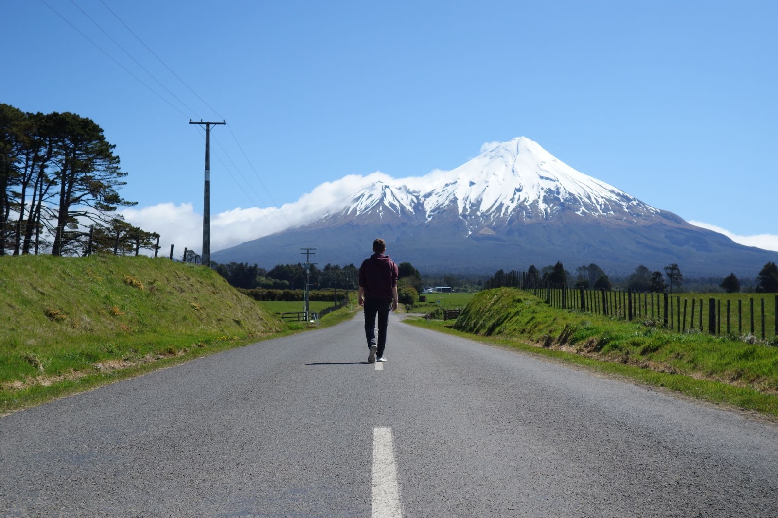 walking on road new zealand