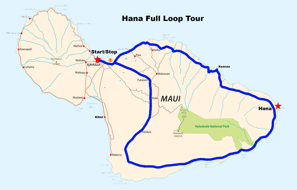 road to hana full loop map
