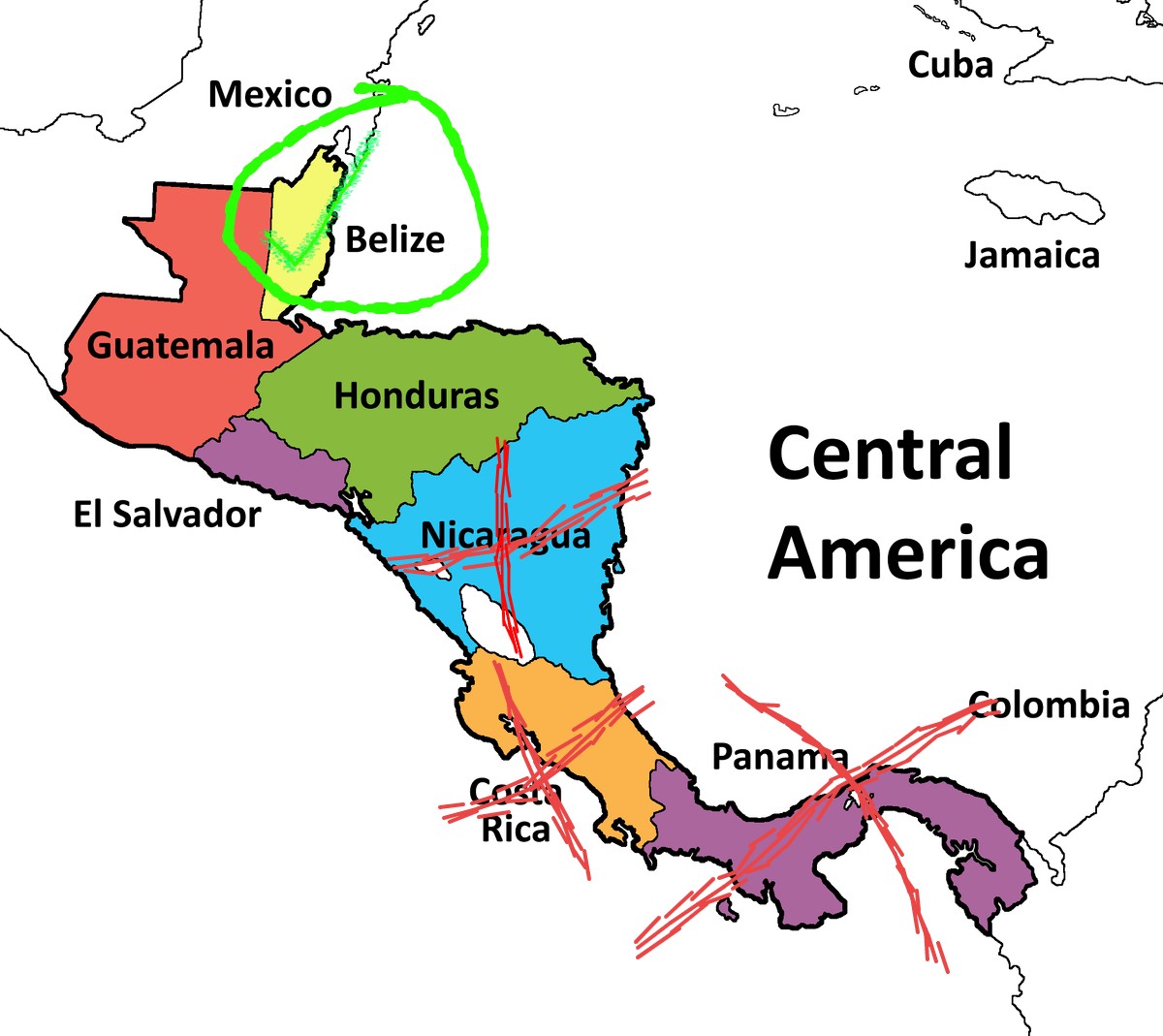 central america map