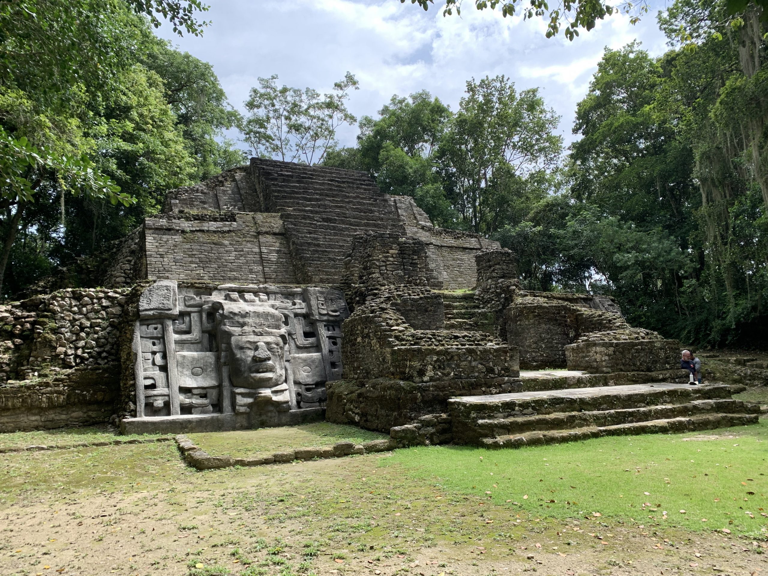 mask temple lamanai belize view