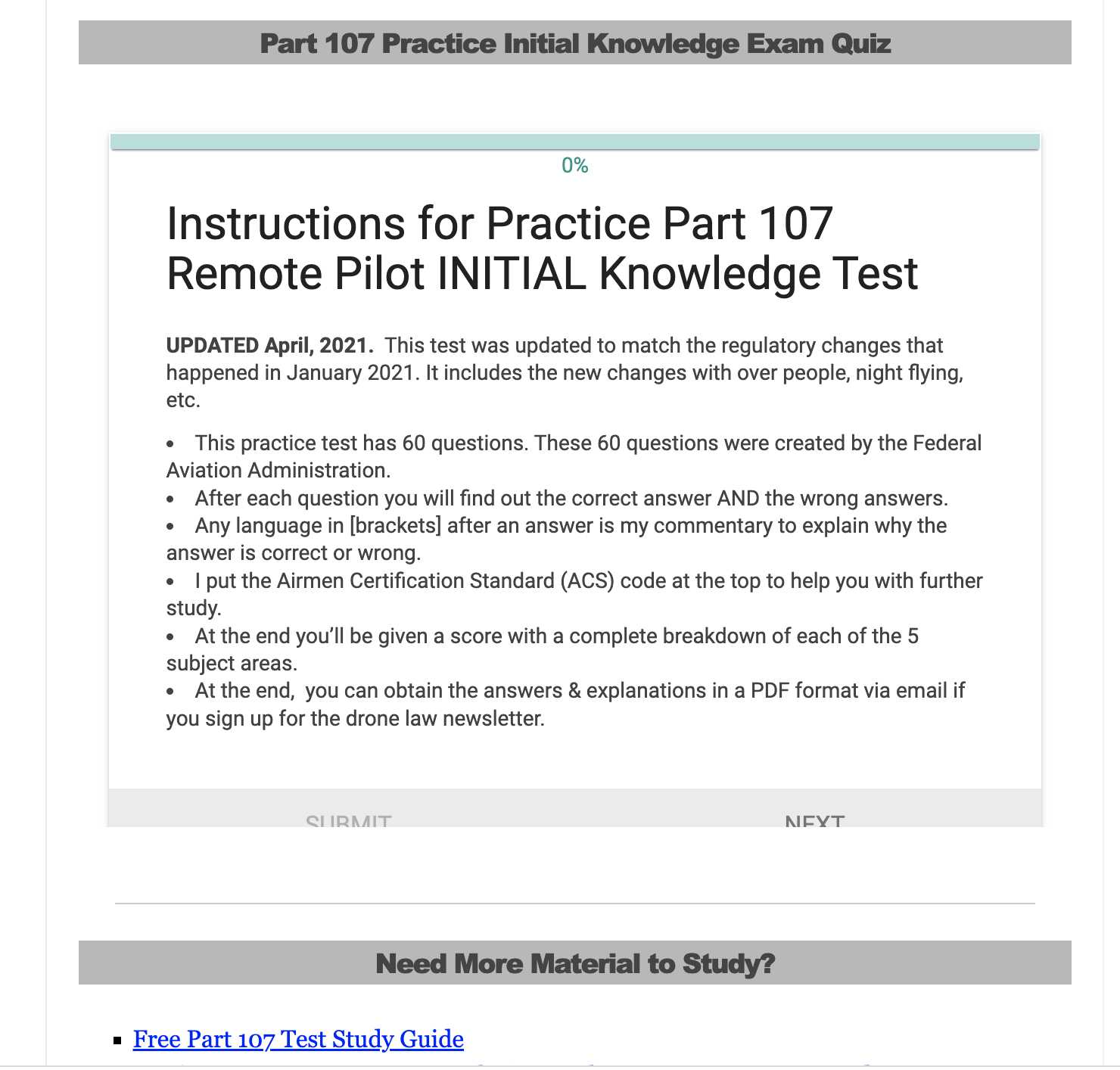part 107 practice test exam