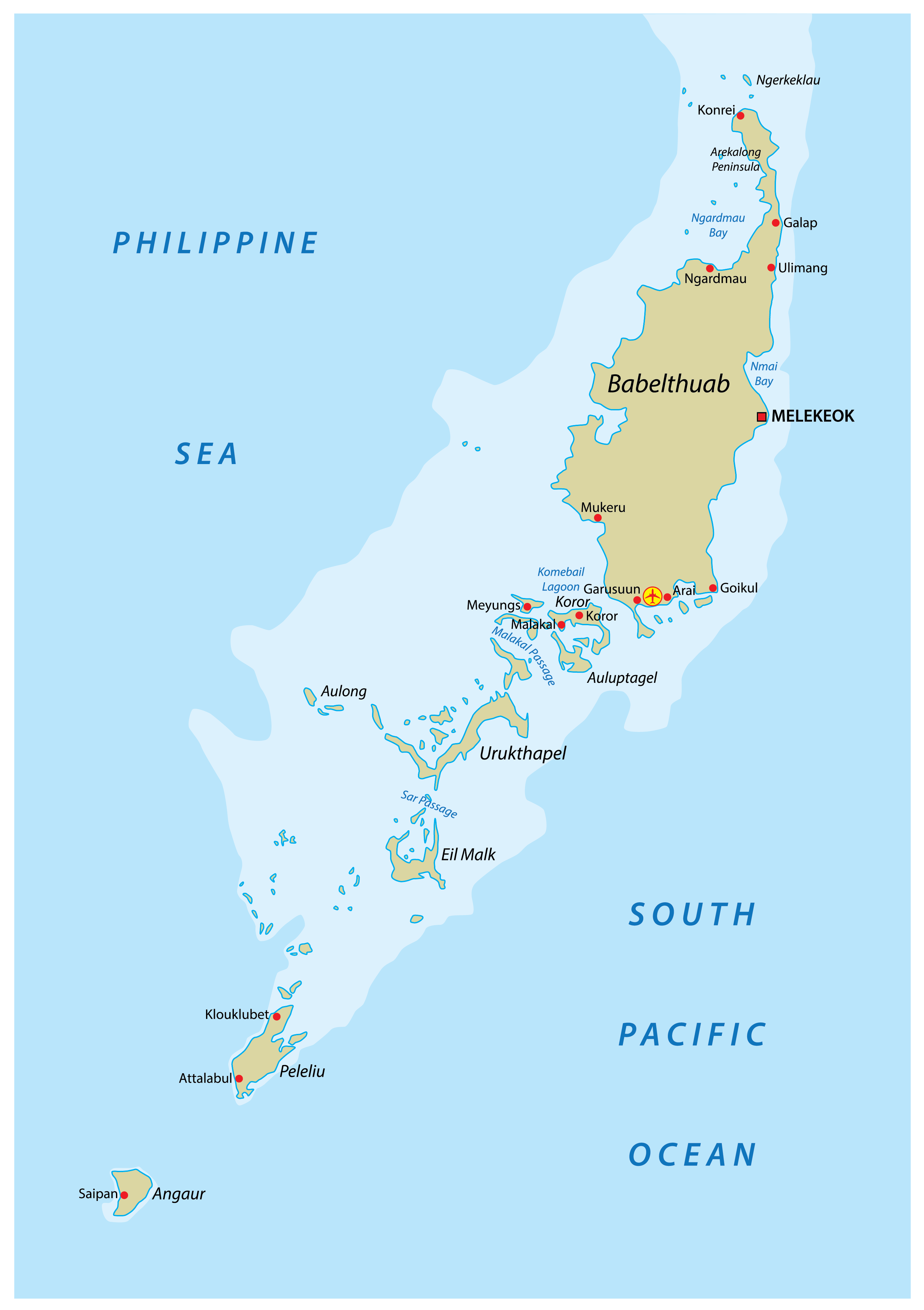 map of palau pacific islands