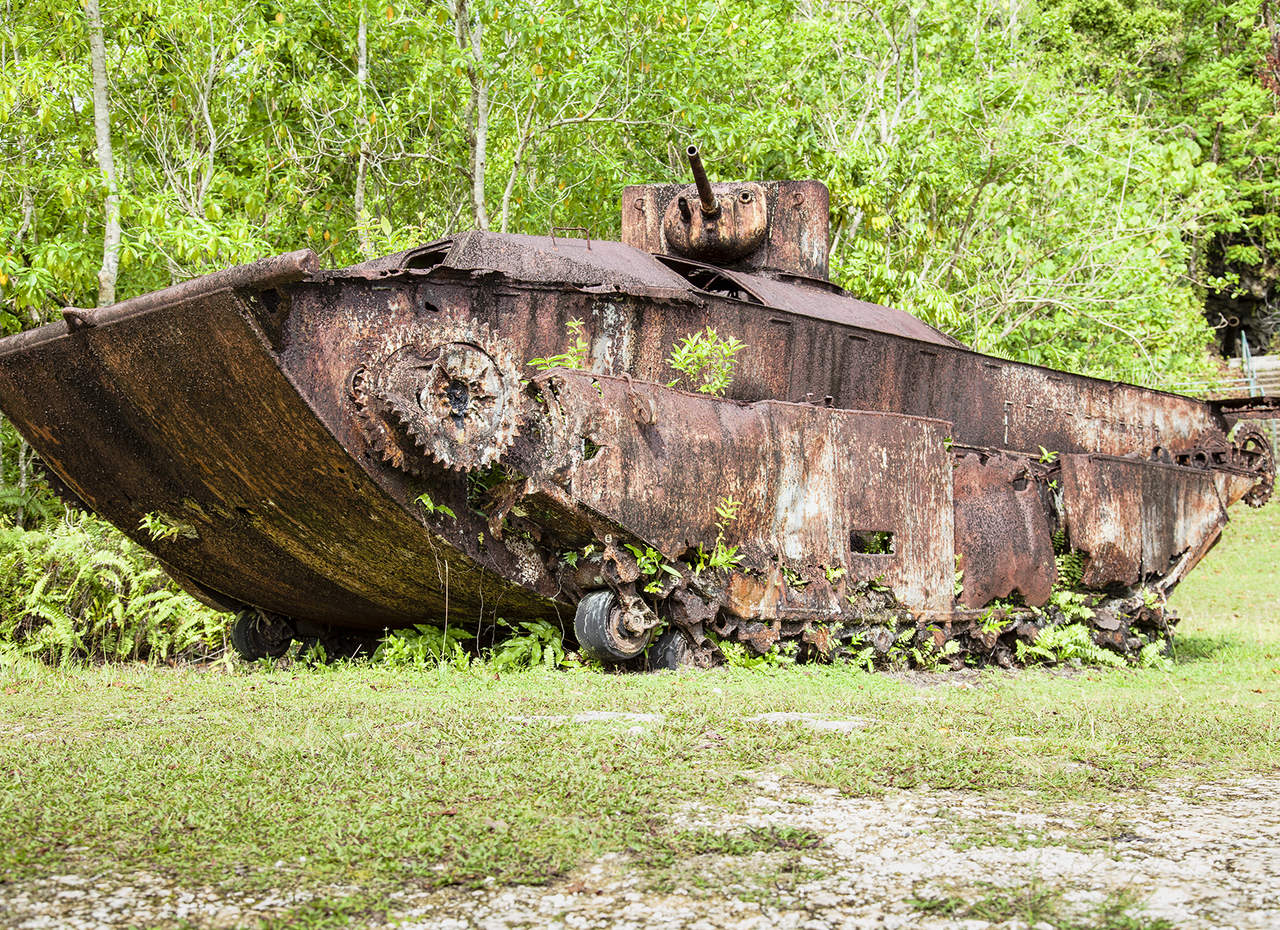 peleliu island palau world war two relics tank