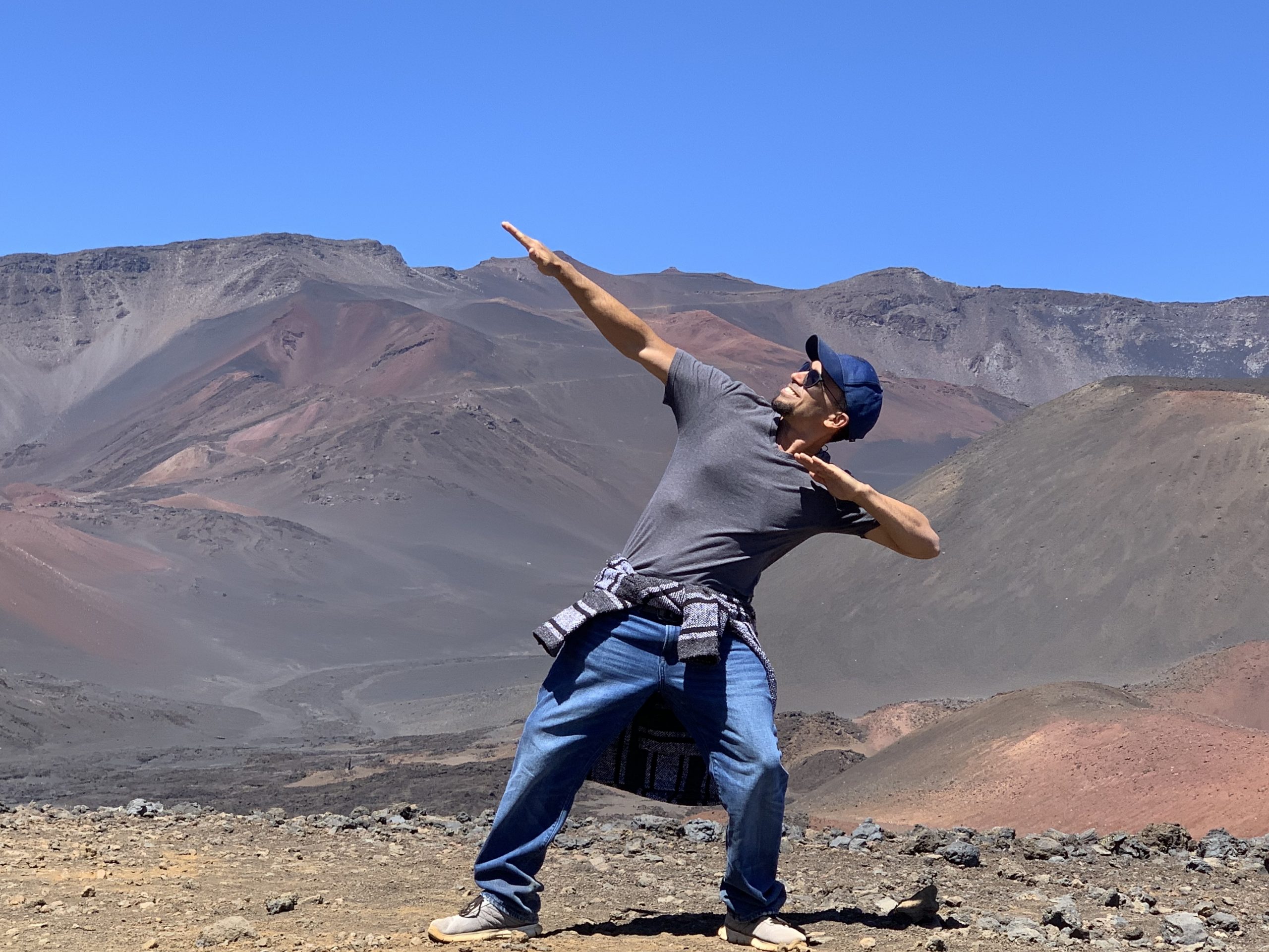 haleakala national park maui hawaii travel pose