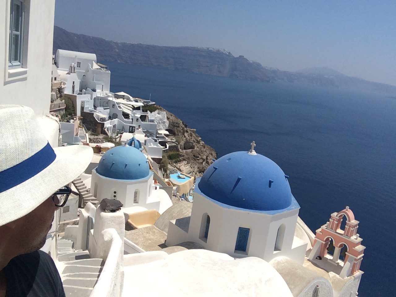 santorini oia greece blue done church