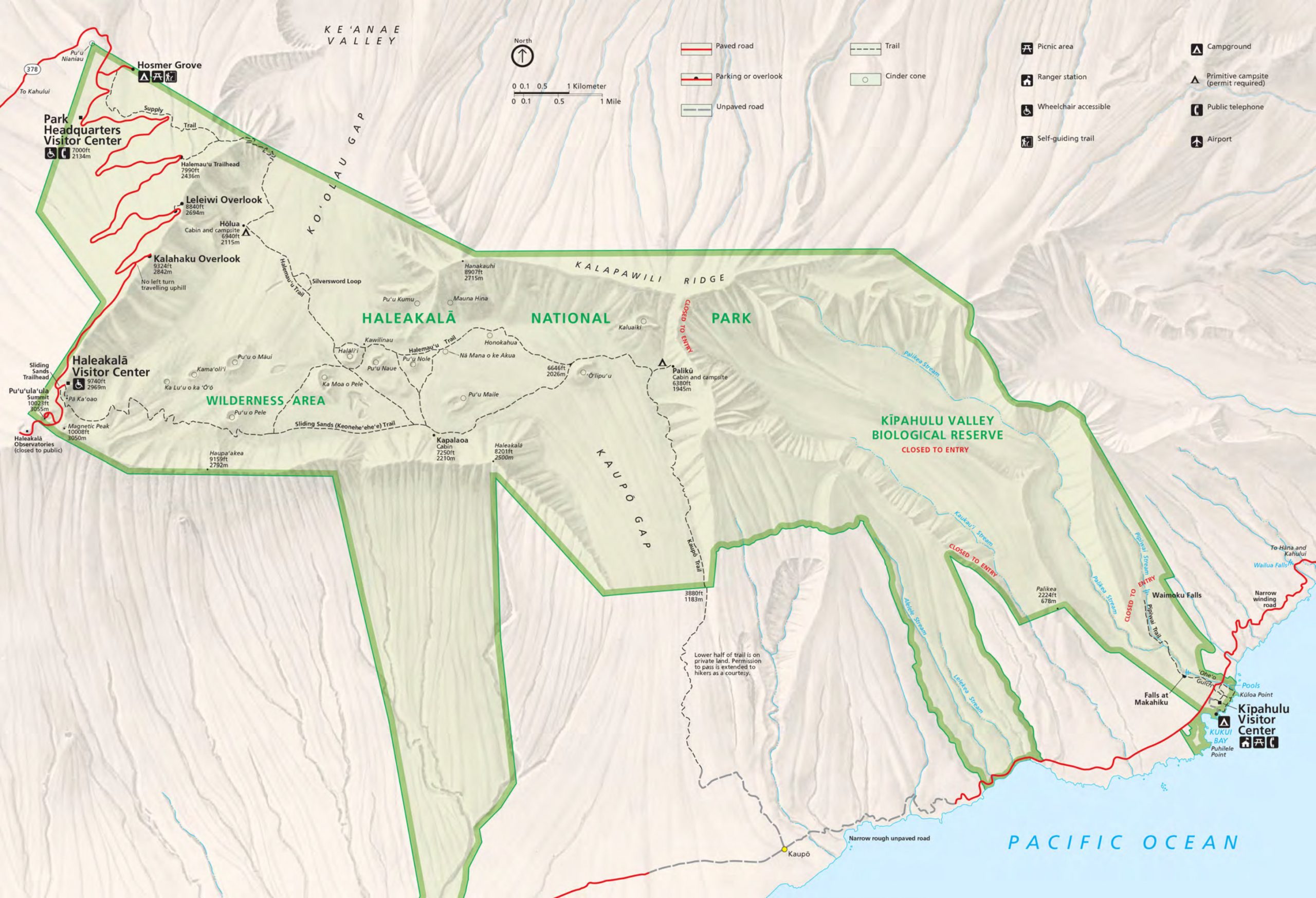 haleakala map kipahulu summit