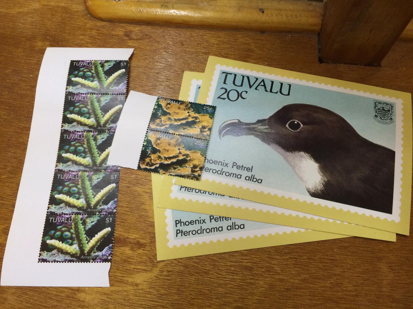 postcard and stamps of tuvalu