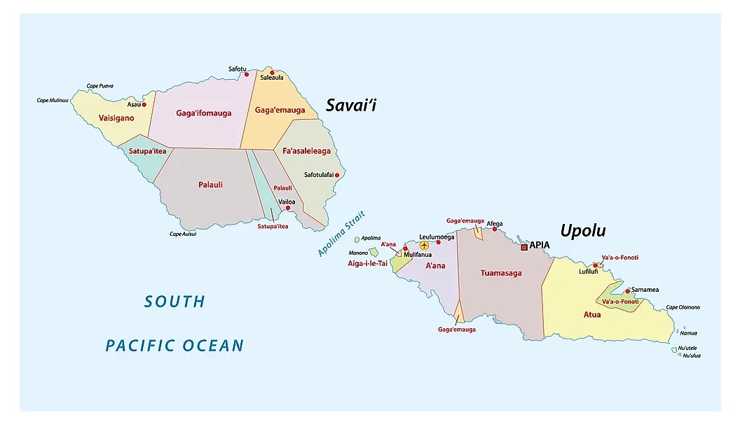 samoa districts map