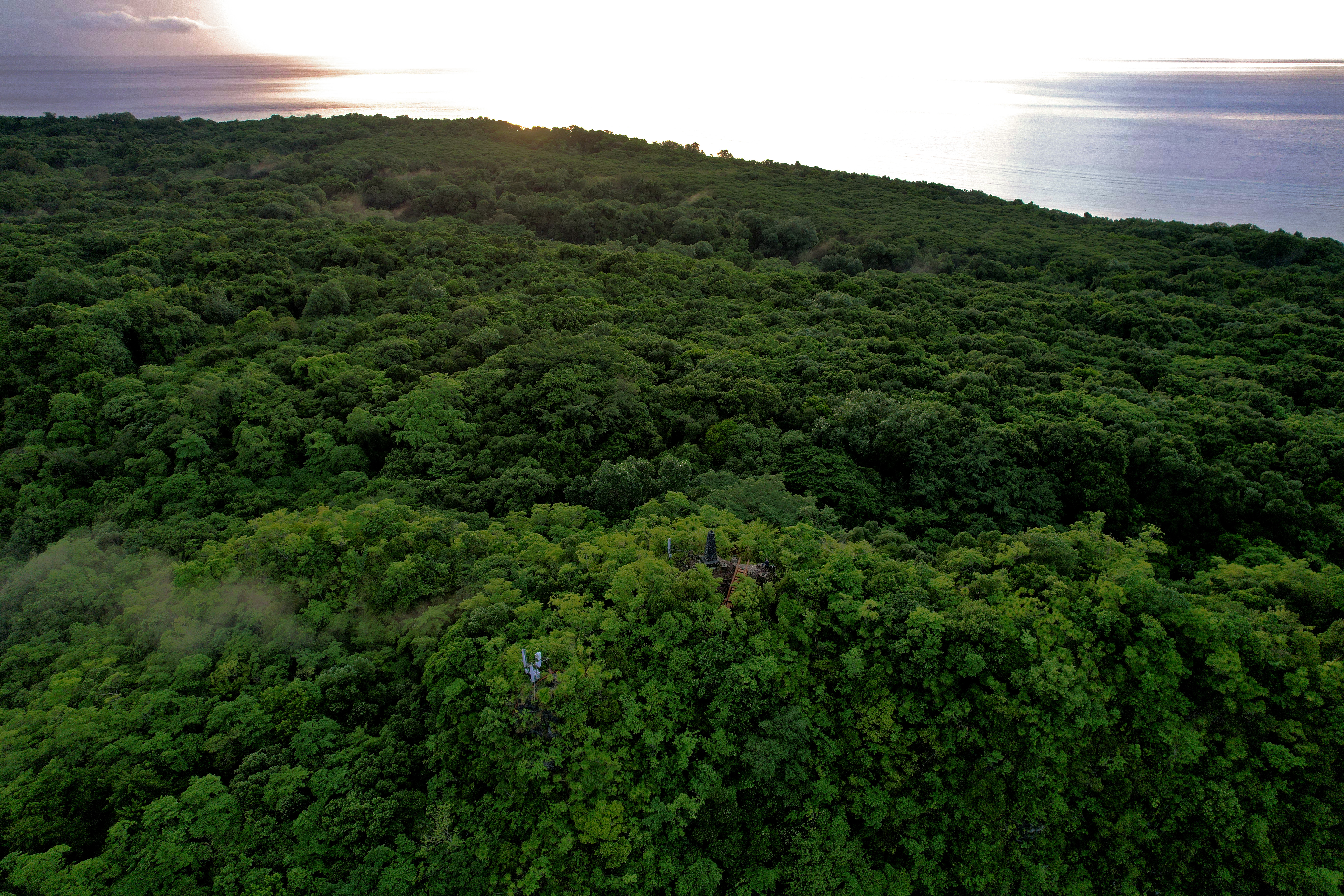 bloody nose ridge battle of peleliu sunset drone