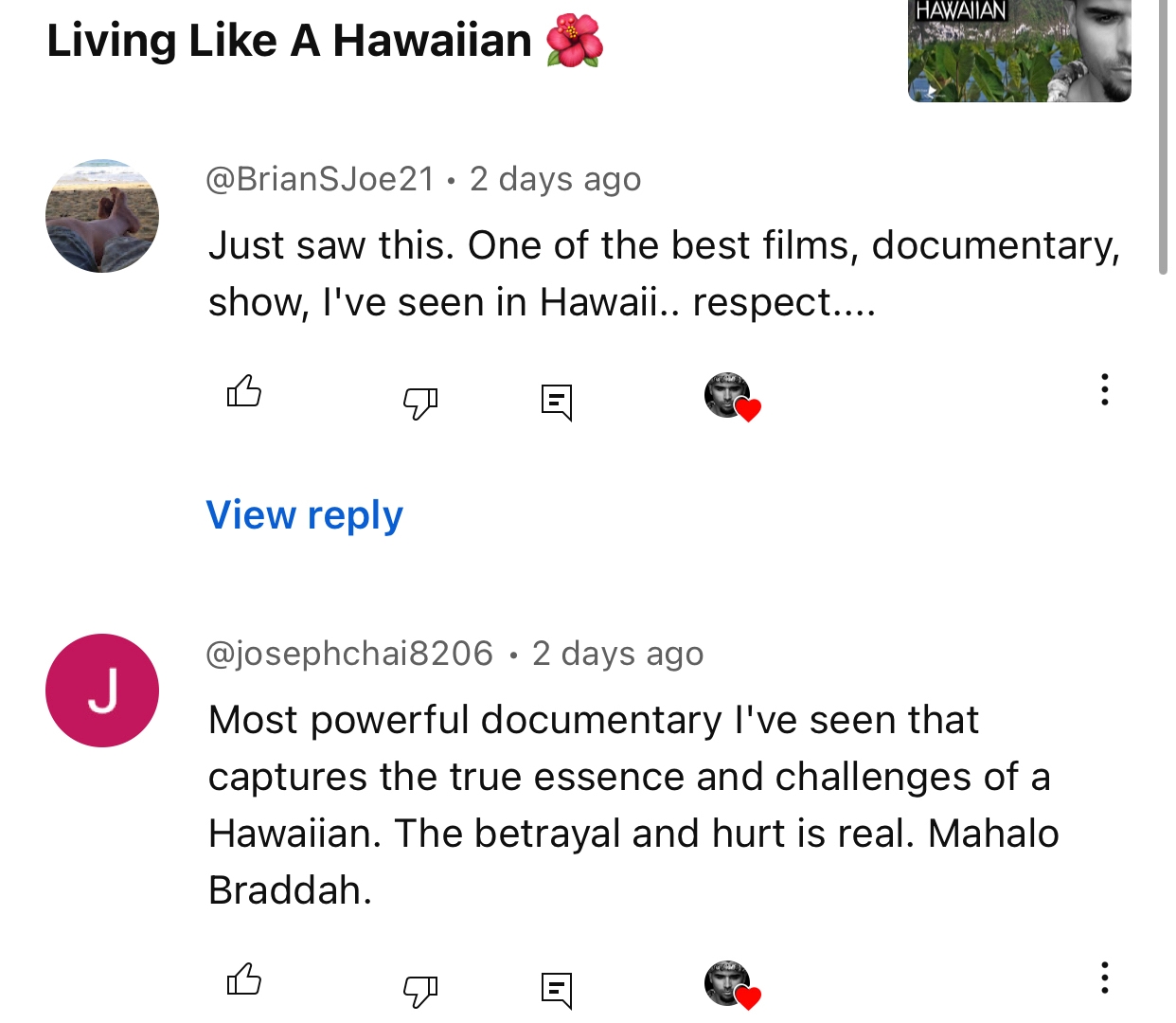 living like a hawaiian feedback